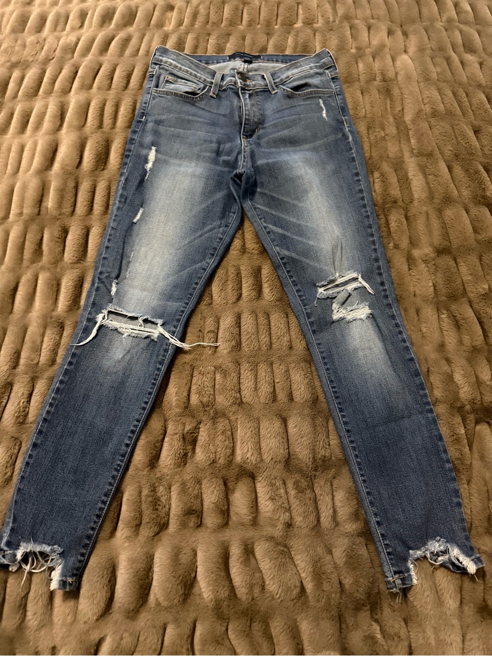 Flying Monkey Distressed Dark Blue Skinny Jeans